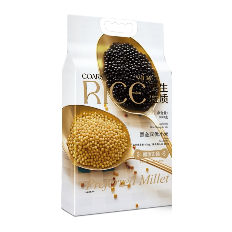 礼颂如意 LD411 沁州黄小米400克+陕北黑小米400克*1袋 天生粒质B款双优小米 混色（单位：袋）