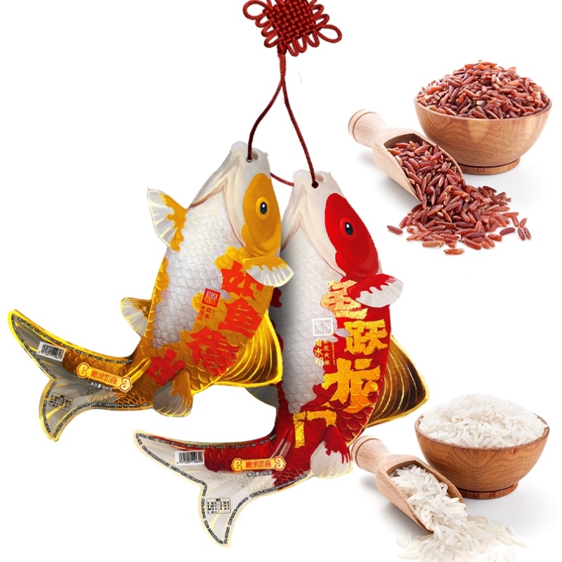 礼颂如意 LC314 海水稻东北大米888克*1条+井冈山红米888克*1条 名利双收大米红米 红色（单位：组）