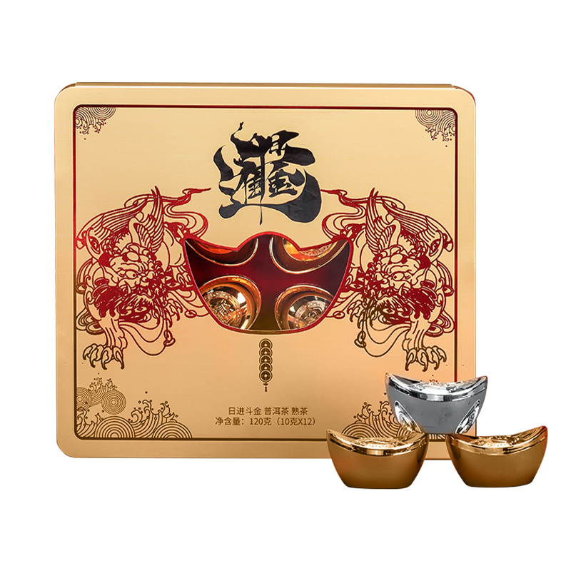 正皓茶 日进斗金 120g 云南普洱熟茶散茶 玫瑰金（单位：盒）