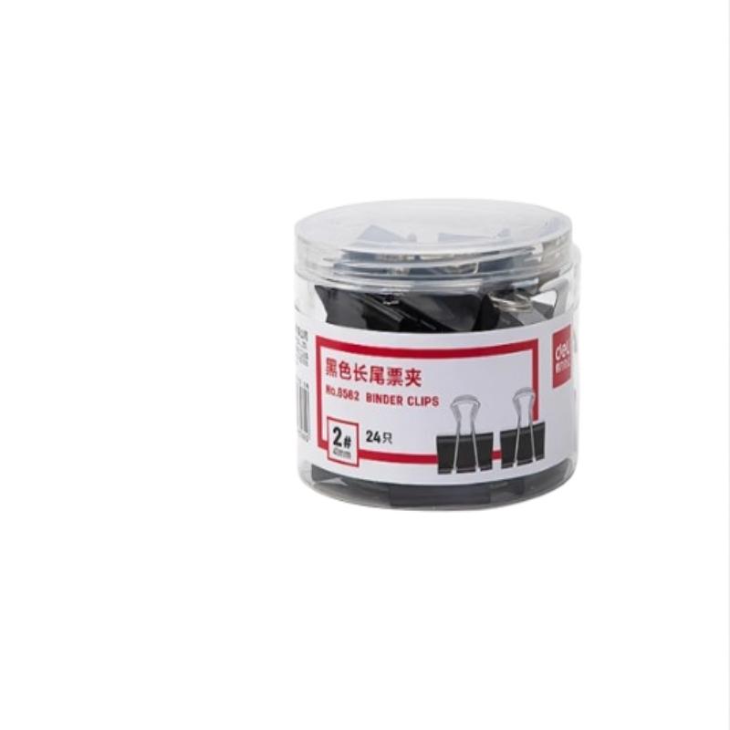 得力(deli) 8562 24只41mm 票夹 黑色（单位：筒）