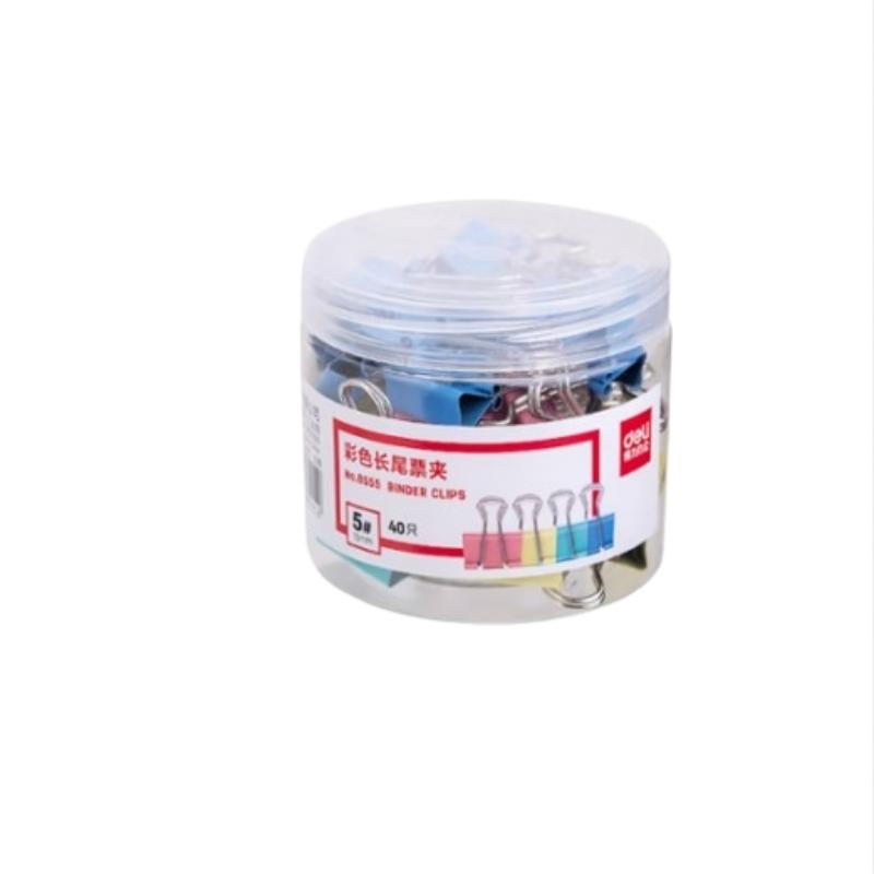 得力(deli) 8555 40只19mm 票夹 混色（单位：筒）