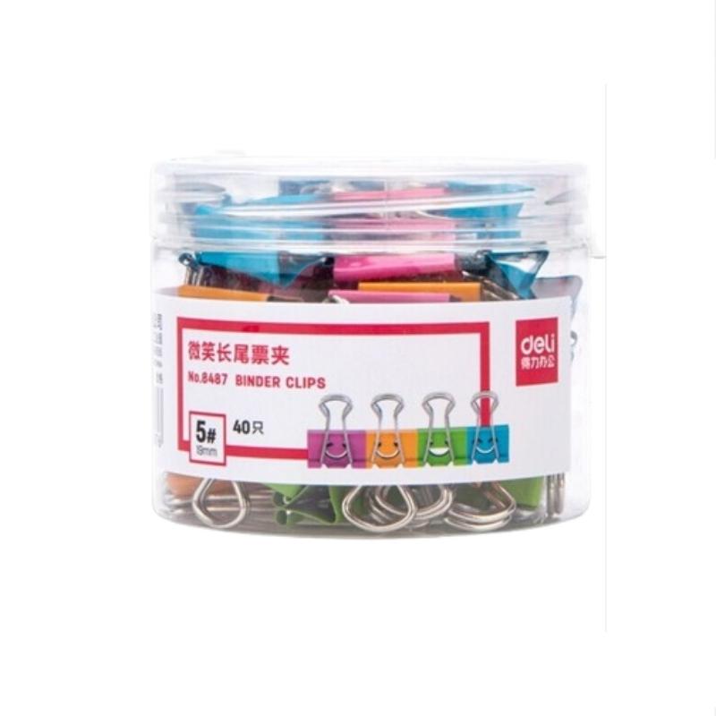 得力(deli) 8487 40只19mm 票夹 混色（单位：筒）