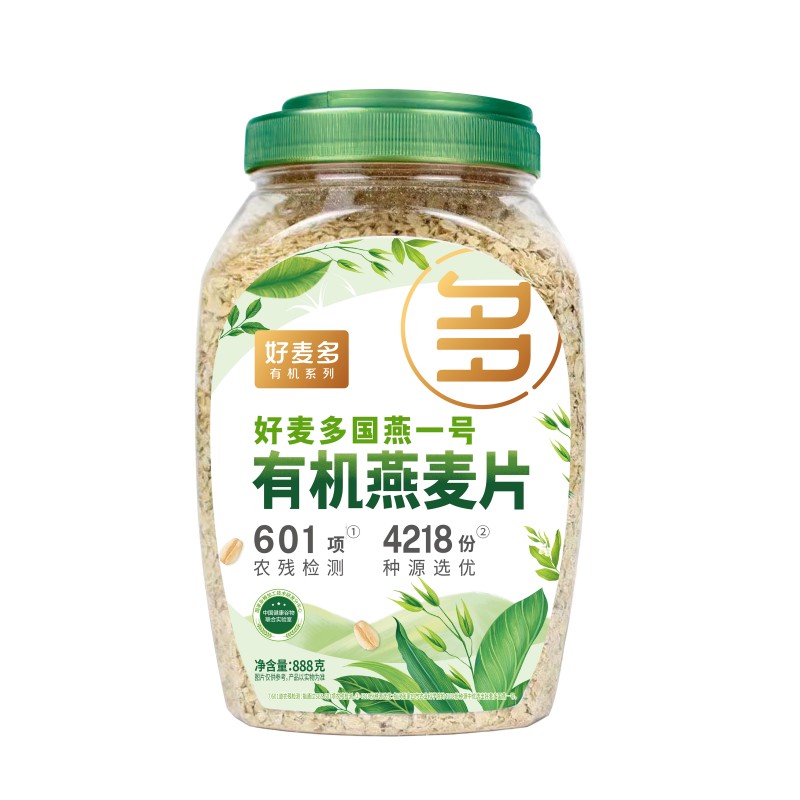 好麦多（HONlife） 有机燕麦片 888g 有机燕麦 绿色（单位：罐）