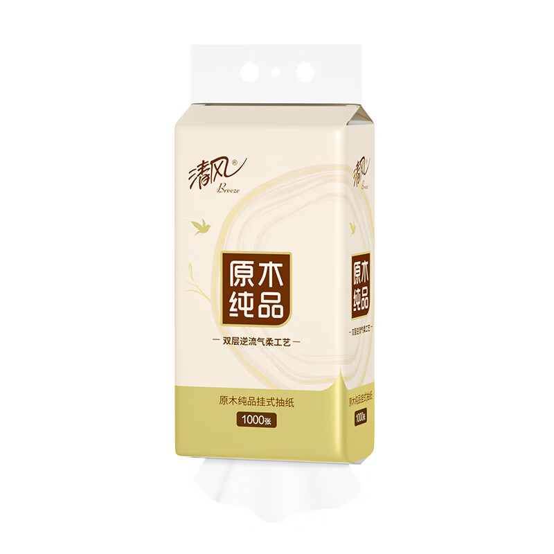 清风 原木悬挂式抽纸 BR250CGSC单提 4层250抽1提装 白色（单位：提）