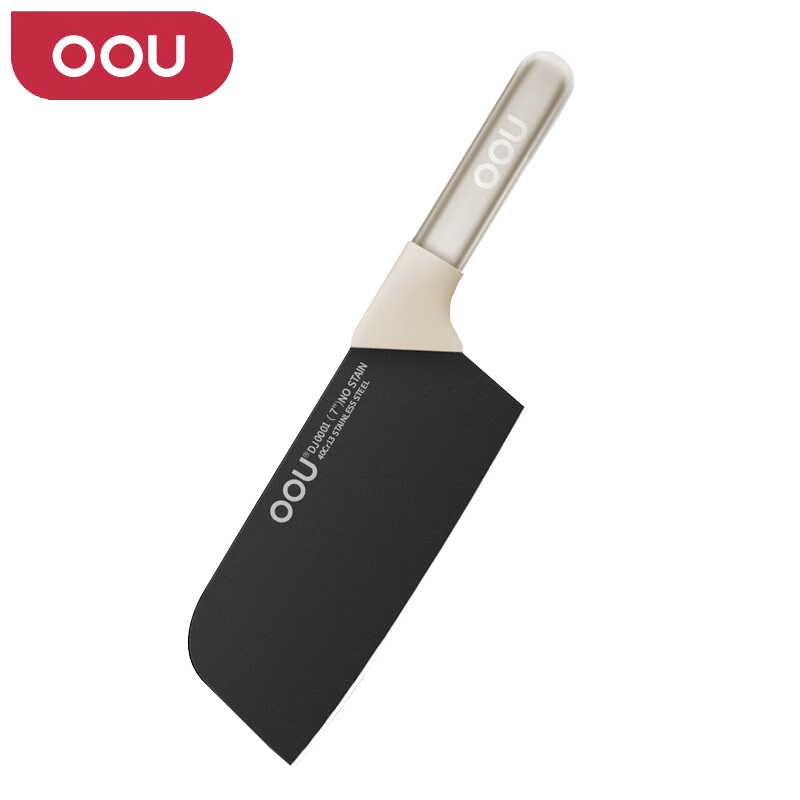 OOU 云朵系列菜刀 刃长160mm、刀柄146mm、宽76mm 云朵菜刀 黑色（单位：把）