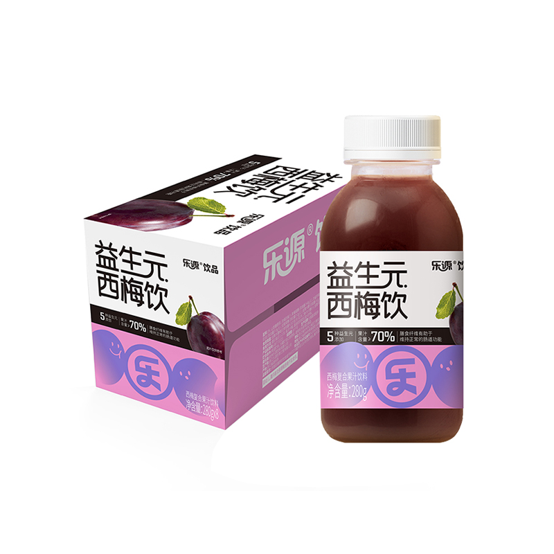 乐源 益生元西梅饮 280克*8瓶 酸甜开胃，添加益生元 紫色（单位：组）