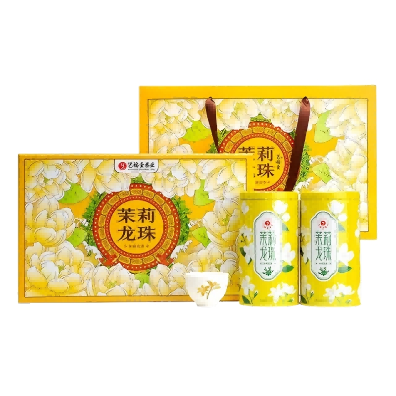 艺福堂 茉莉龙珠特种级浓香 400g 茉莉花茶 黄色（单位：盒）