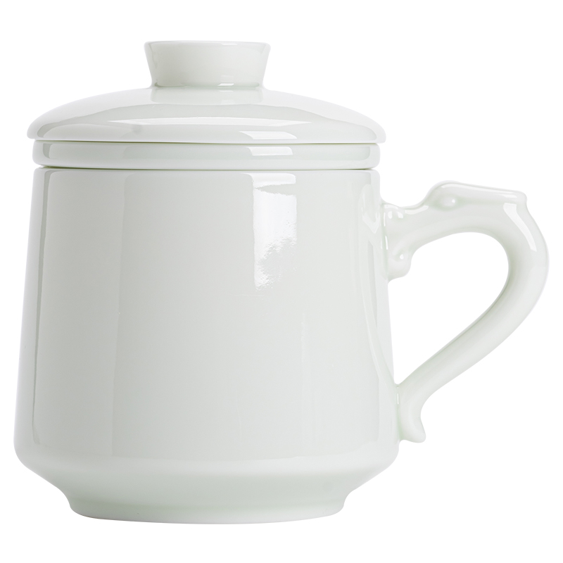 苏氏陶瓷（SUSHI CERAMICS） 羊脂玉瓷 450ml 羊脂玉办公杯 白色（单位：个）