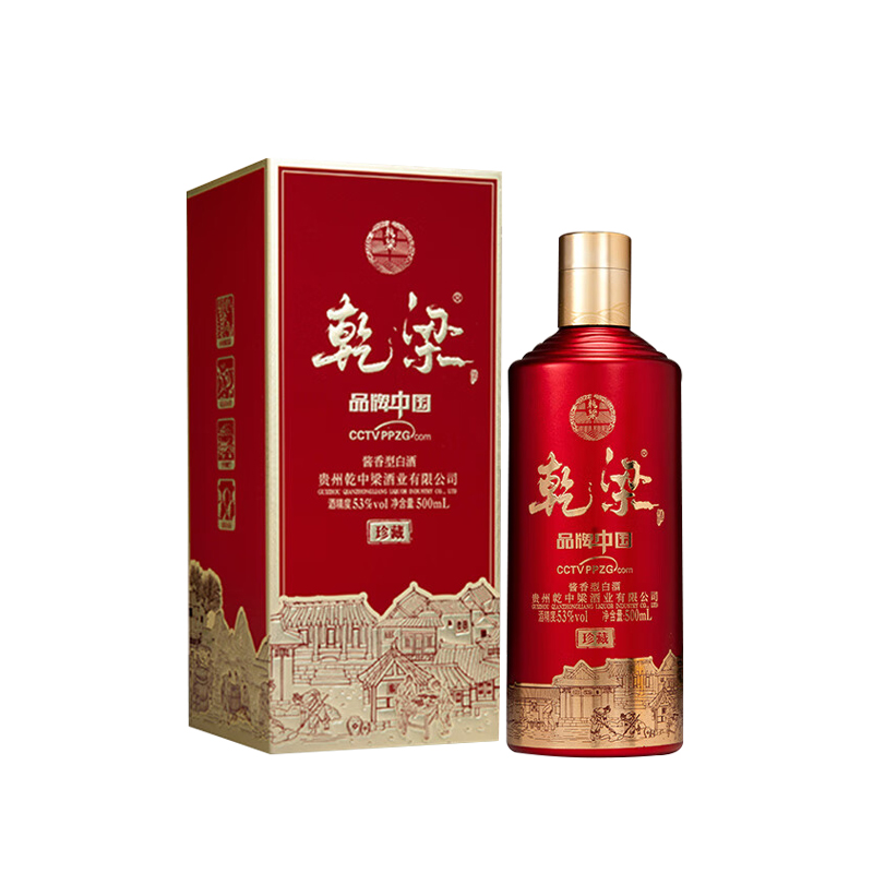 乾梁 珍藏版53度 贵州酱香型白酒 500ml*6/箱 红色（单位：箱）
