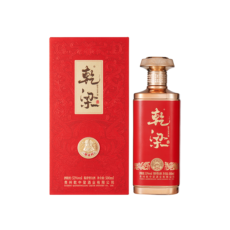 乾梁 财运到 纯粮食酒窖藏酱香白酒 500ml*6/箱 红色（单位：箱）