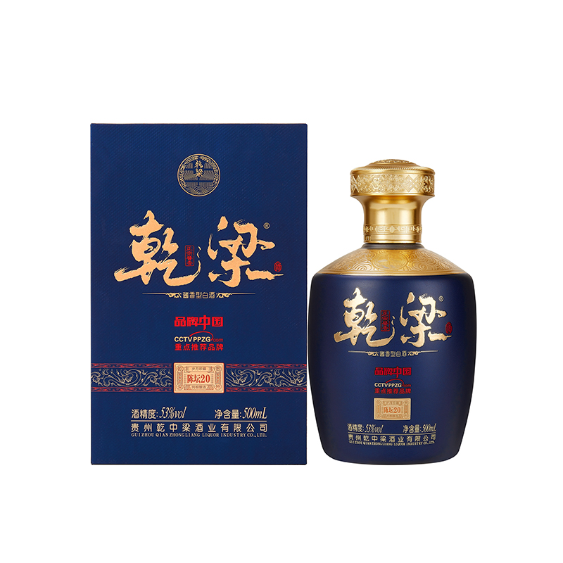 乾梁 陈坛20 收藏版酱香型白酒 500ml*6/箱 灰蓝色（单位：箱）