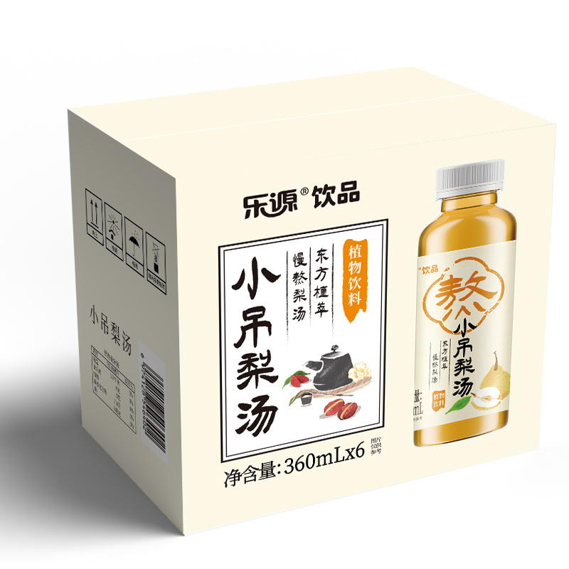 乐源 小吊梨汤冰糖梨味 360ml*6瓶 匠心熬煮即饮果汁 混色（单位：箱）