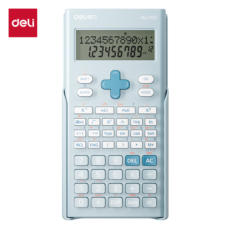 得力(deli) 1700 162*83*19mm 函数型计算器 天蓝色（单位：台）