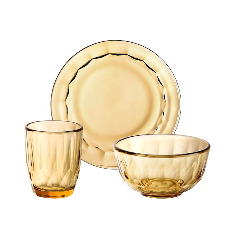 乐唯诗 乐溢高硼餐具三件套 LYCJ/L3 3头 琥珀色（单位：套）