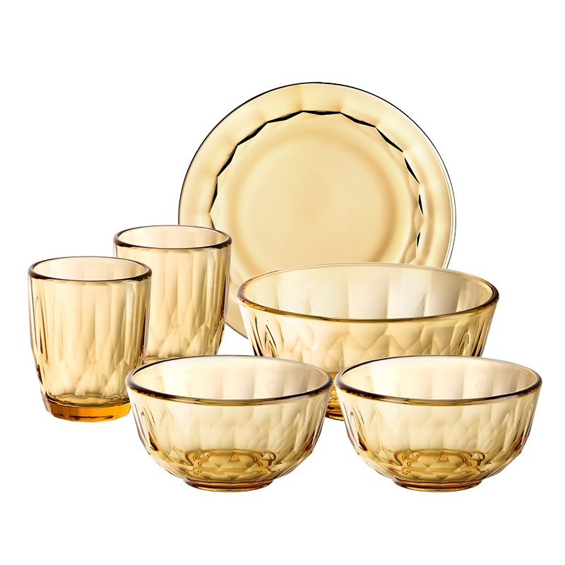 乐唯诗 乐怡高硼餐具六件套 LYCJ/L6 6头 琥珀色（单位：套）