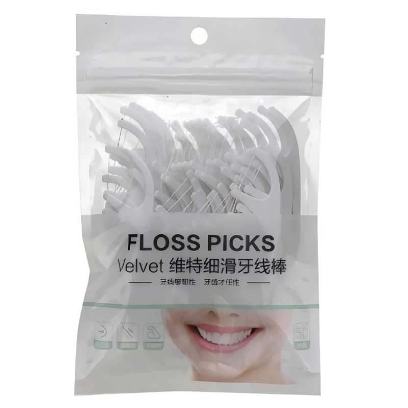 茶花（CHAHUA） 细滑牙线棒 G14007 50个 白色（单位：袋）
