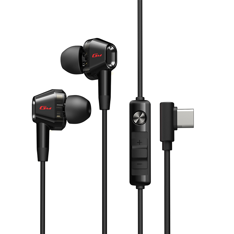 漫步者 GM400双擎Type-c接口 18g 入耳式有线耳机  黑色（单位：副）