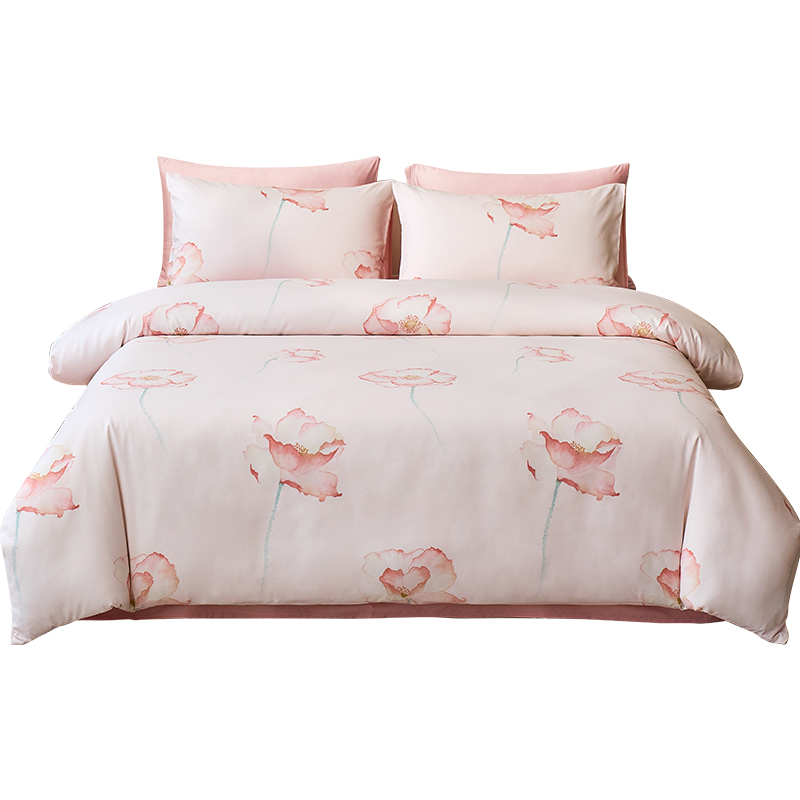 恒源祥 苏屿莲花（柔） 四件套 A类抗菌磨毛四件套 粉色（单位：套）