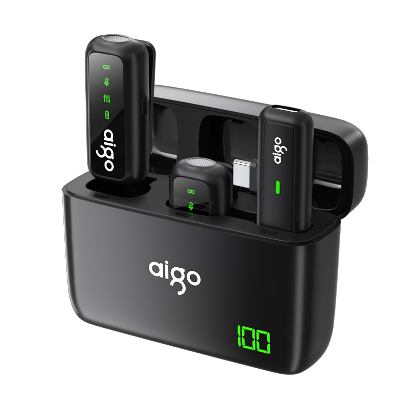 爱国者（aigo） S21 20m传输 无线领夹麦克风 黑色（单位：个）