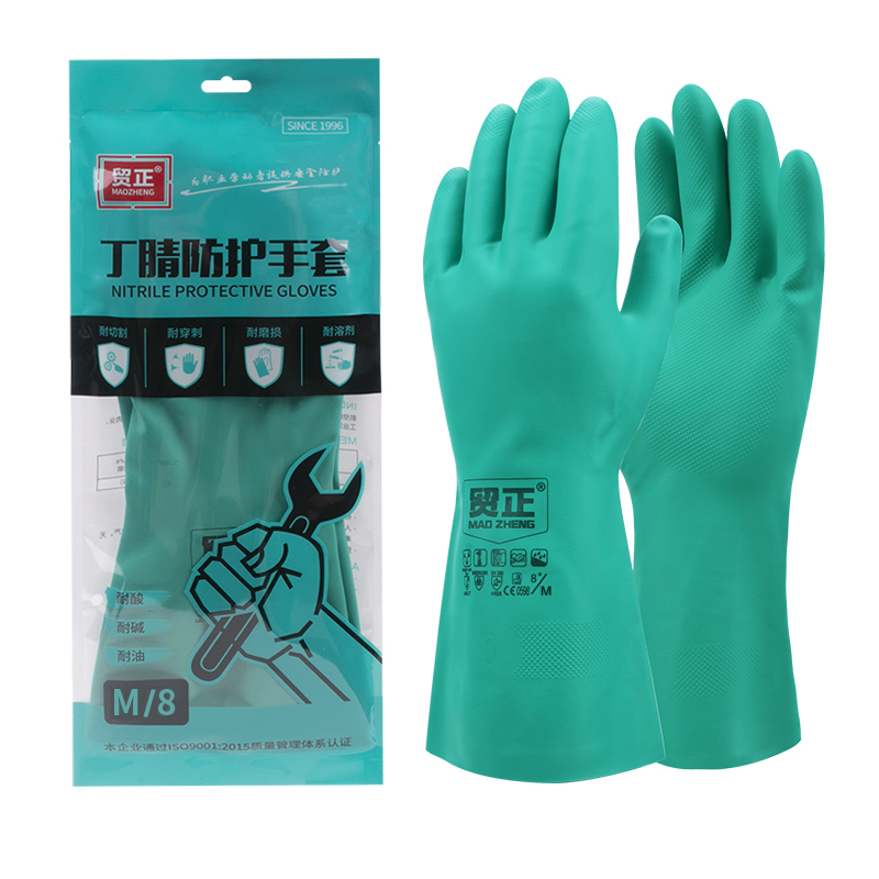 贸正（MAOZHENG） 防化丁腈 M 劳保手套 绿色（单位：付）