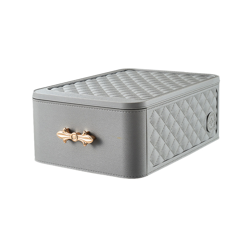 全格（Quange） SN101-13L 13L 仿皮纹抽屉收纳盒 灰色（单位：个）