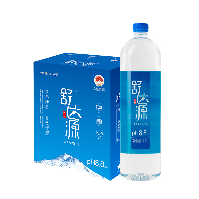 舒达源 天然苏打水 1.5L*6瓶 家庭装口感柔顺甘甜 原味 混色（单位：箱）
