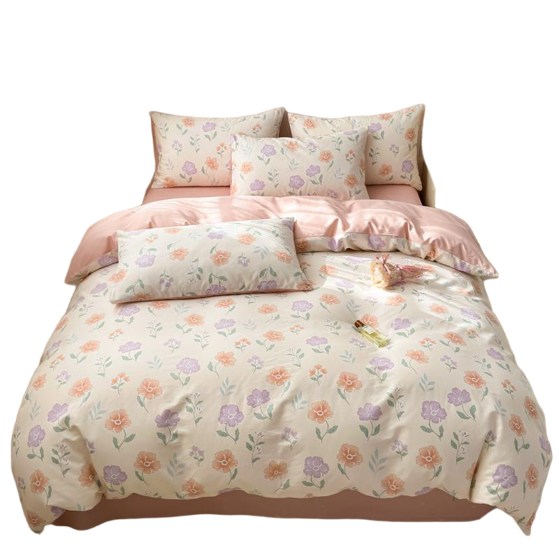 安娜艾莎（ANNA AISHER） 全棉印花INS风四件套 时尚双版设计 被套200*230 混色（单位：套）