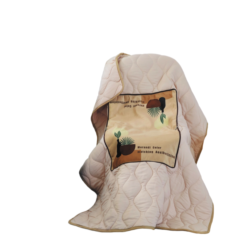 安娜艾莎（ANNA AISHER） 妙笔生花腰靠抱枕被 滚边工艺 展开120*150CM 卡其色（单位：条）