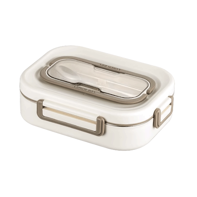 栢士德（BYSTON） 304不锈钢餐盒 BST-129 大约1400ML 白色（单位：套）