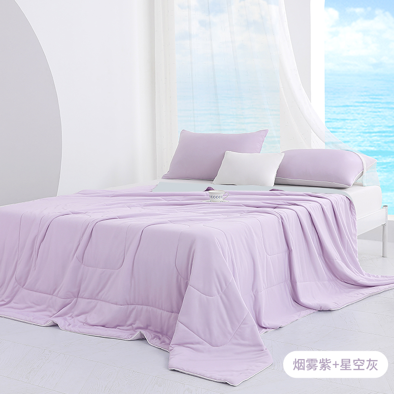 泰嗨 冰淇淋抑菌锦纶夏凉被 TTBQL03-HZ-200 【双人被】200cm*230cm 200cm*230cm 紫灰（单位：床）