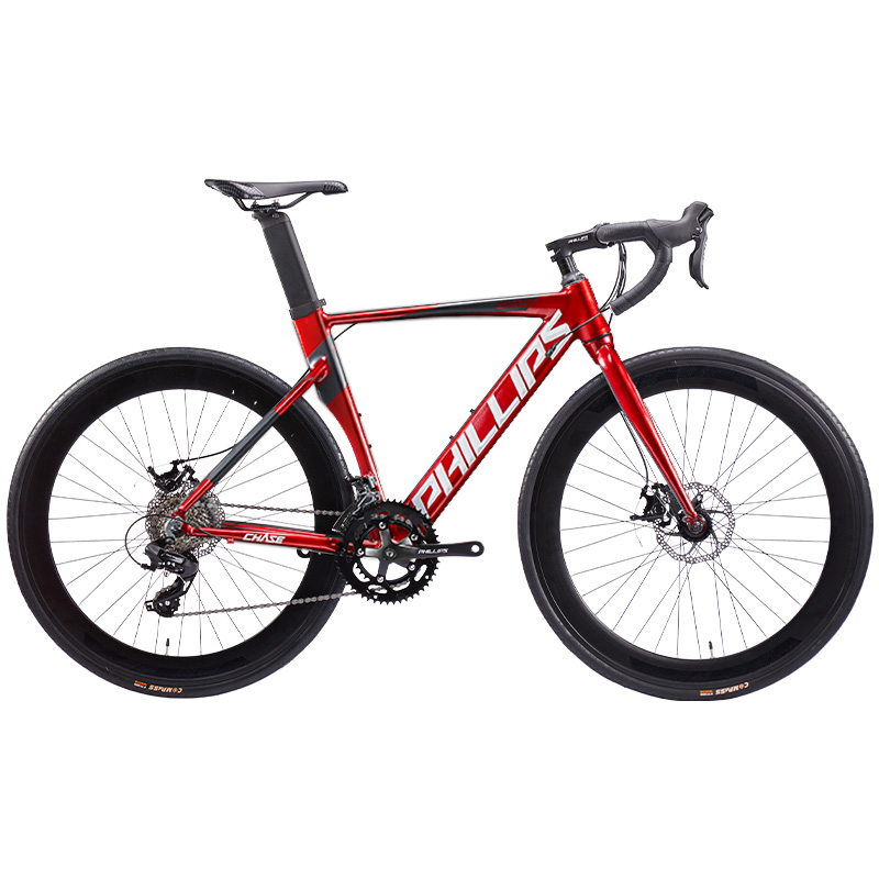 菲利普（PHILLIPS） 公路车 CHASE M码18速弯把线拉油碟 赤焰红（单位：辆）