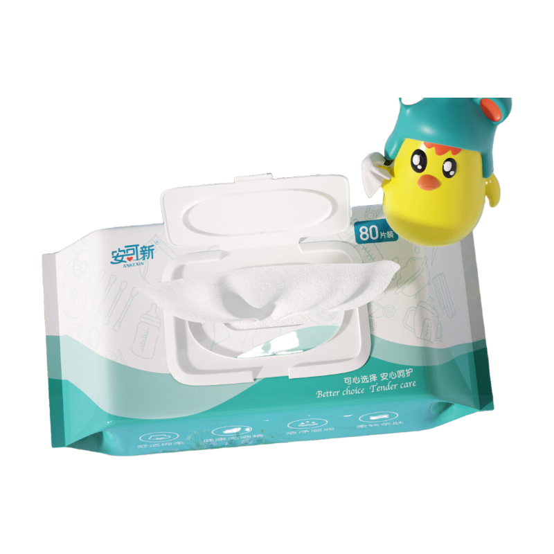 安可新 婴儿手口湿纸巾柔湿巾 AKX-2877-10 80抽*10包 混色（单位：组）