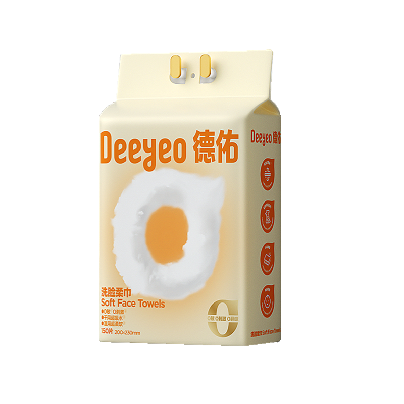德佑 云朵悬挂式洗脸巾 2001DYCT344 150片*1包 黄色（单位：包）