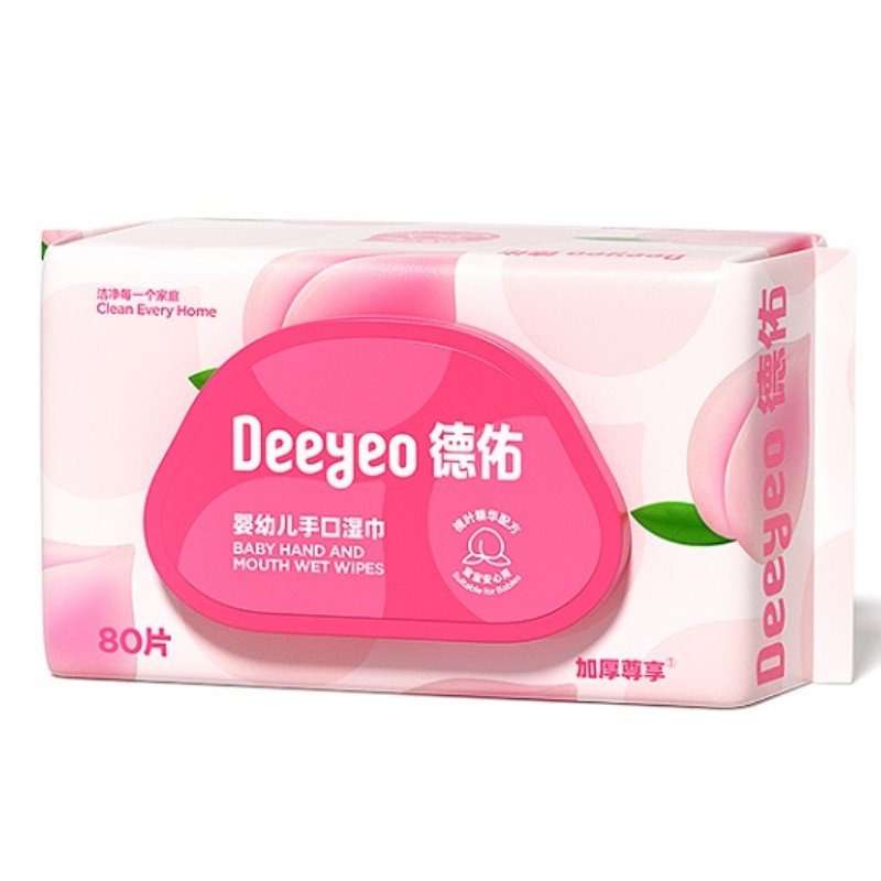德佑 婴幼儿手口湿巾桃叶款 2007DYWP202 80片*1包 粉色（单位：包）