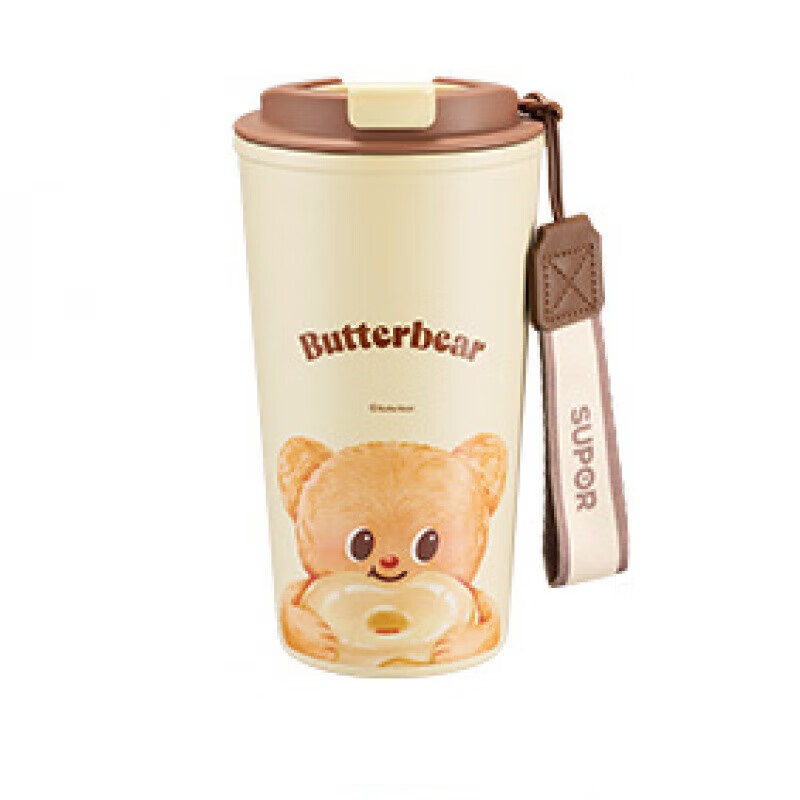 苏泊尔（SUPOR） 保温杯联名 黄油小熊咖啡杯316L KCV50DW10 500ML 曲奇色（单位：个）