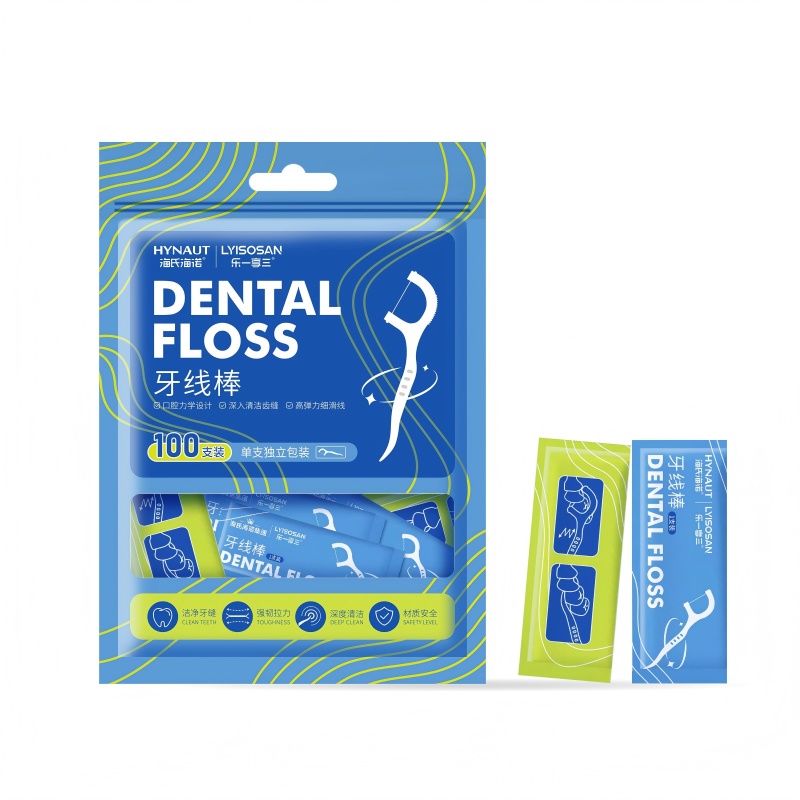 乐一享三 牙线棒 海氏海诺 100支/袋*3 宝石蓝（单位：组）