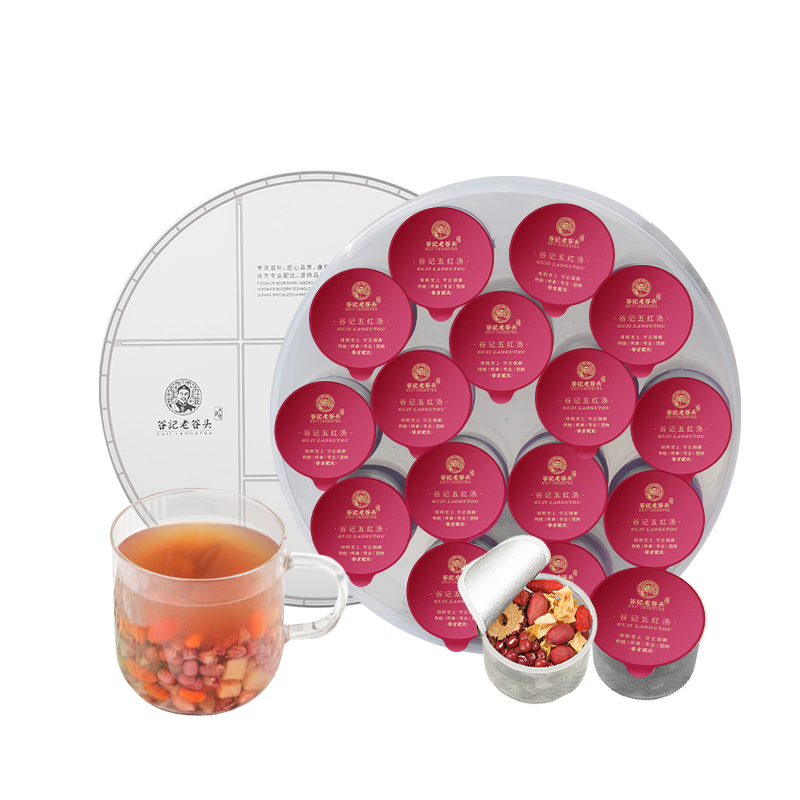 谷记老谷头 五红汤 红豆花生枸杞茶 645g 红色（单位：盒）