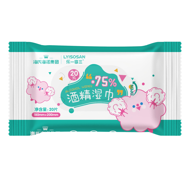 乐一享三 酒精湿巾 海氏海诺 20抽/包*6包 白色（单位：组）