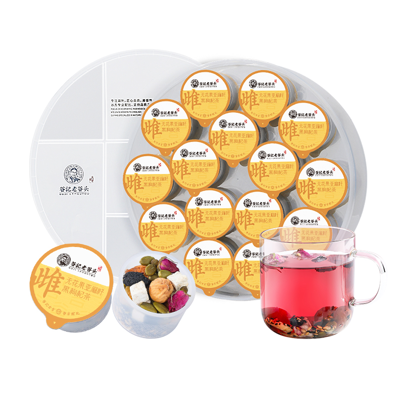 谷记老谷头 亚麻籽无花果桑葚茶 养生茶 750g 黄色（单位：盒）