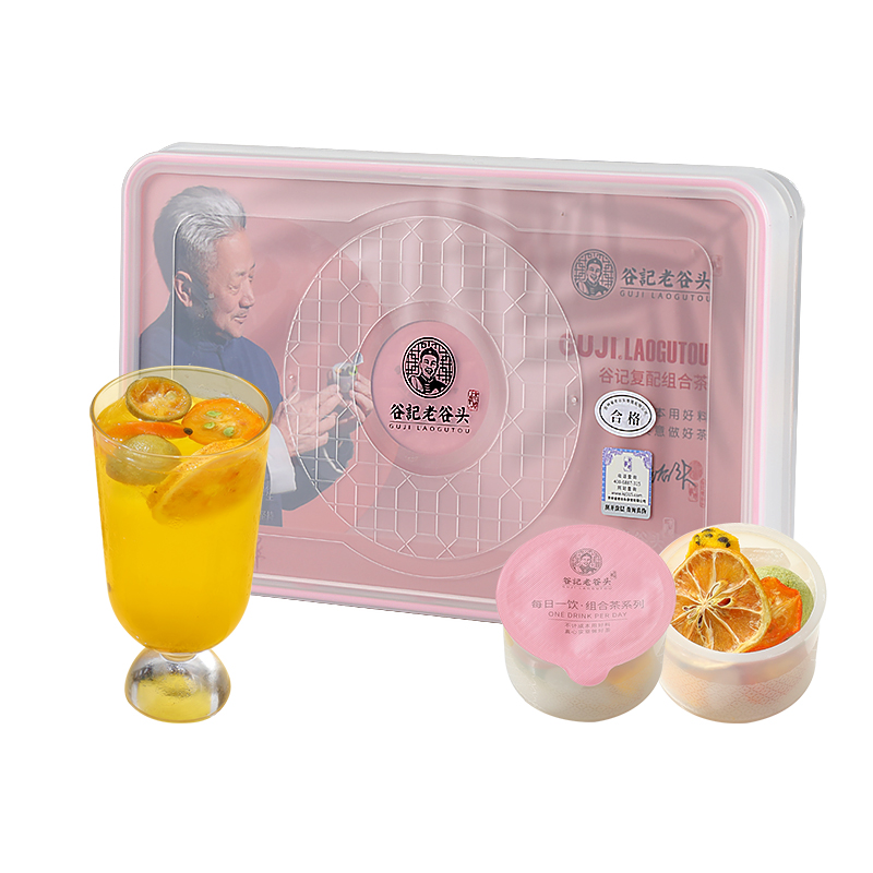 谷记老谷头 金桔柠檬百香果茶 养生茶 184g 粉色（单位：盒）