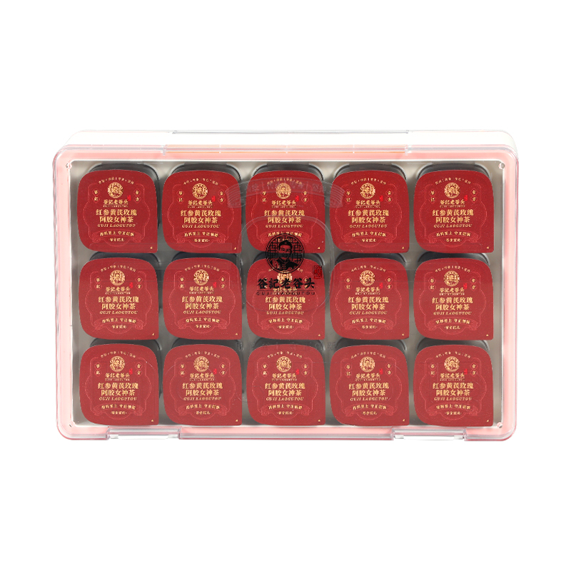 谷记老谷头 红参黄芪玫瑰阿胶女神茶 养生茶 500g 红色（单位：盒）