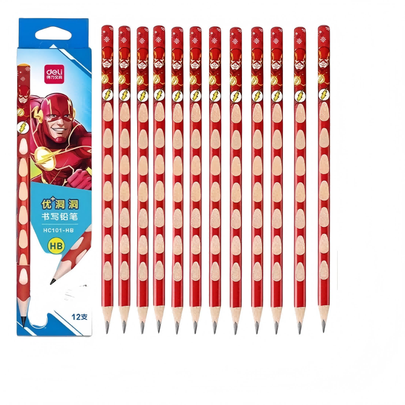 得力(deli) 正义联盟洞洞铅笔 HC101-HB 12支/盒 混色（单位：盒）