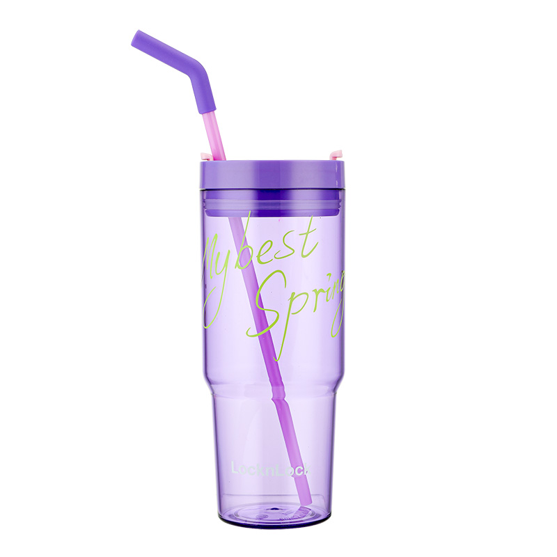 乐扣乐扣（LOCK&LOCK） 趣饮吸管杯 HAP799VOLFU 850ml 紫色（单位：个）