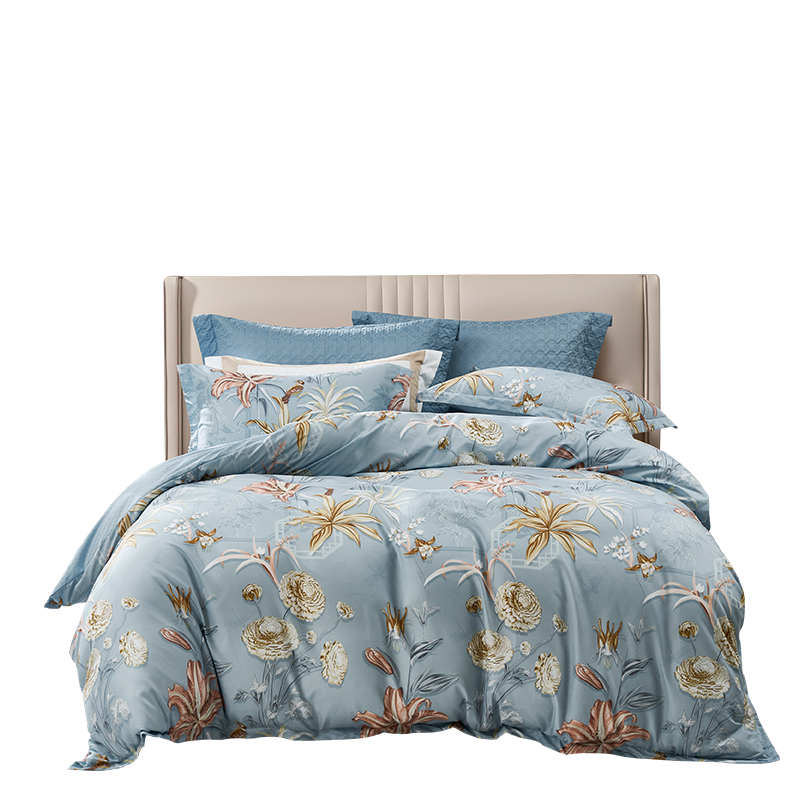 富安娜 全棉床单四件套竹影阑珊 713102675 203*229cm 灰色（单位：套）