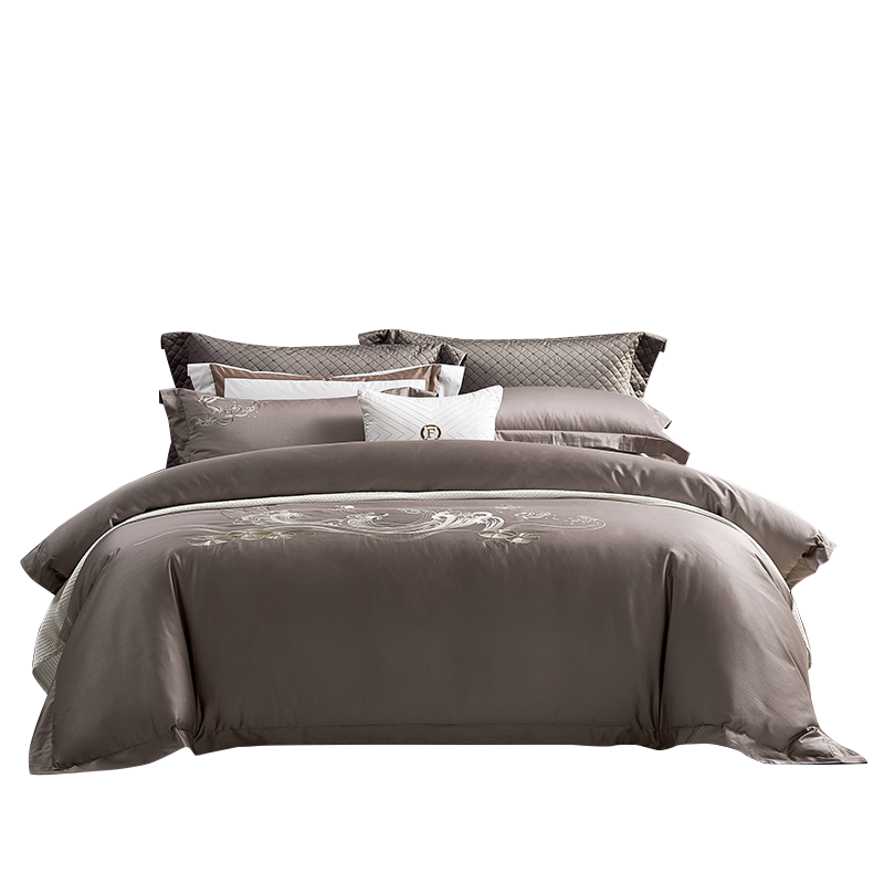 富安娜 湖畔&middot;风荷四件套 713102784 230*229cm 灰色（单位：套）