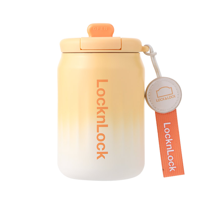 乐扣乐扣（LOCK&LOCK） 炫彩菱纹咖啡杯 LHC6770FU 350ml 渐变橙色（单位：个）