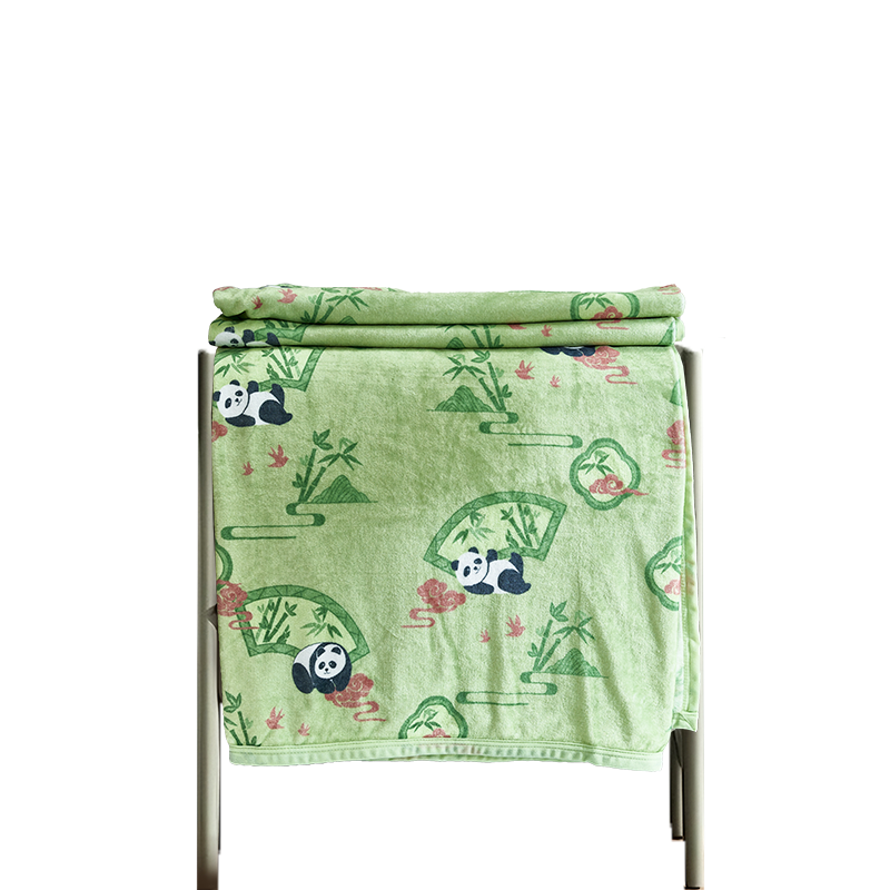 富安娜 亲肤舒绒毯 竹韵 713102976 150*200cm 绿色（单位：条）
