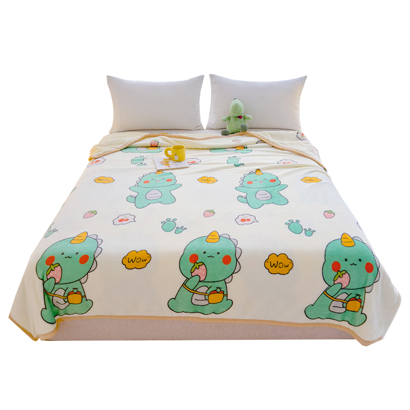 罗曼罗兰（ROMROL） 雪貂绒毯 小恐龙 150*200cm  混色（单位：床）