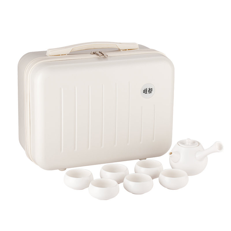 唯都 茶客行茶具套装 W-S418 八件套 白色（单位：套）