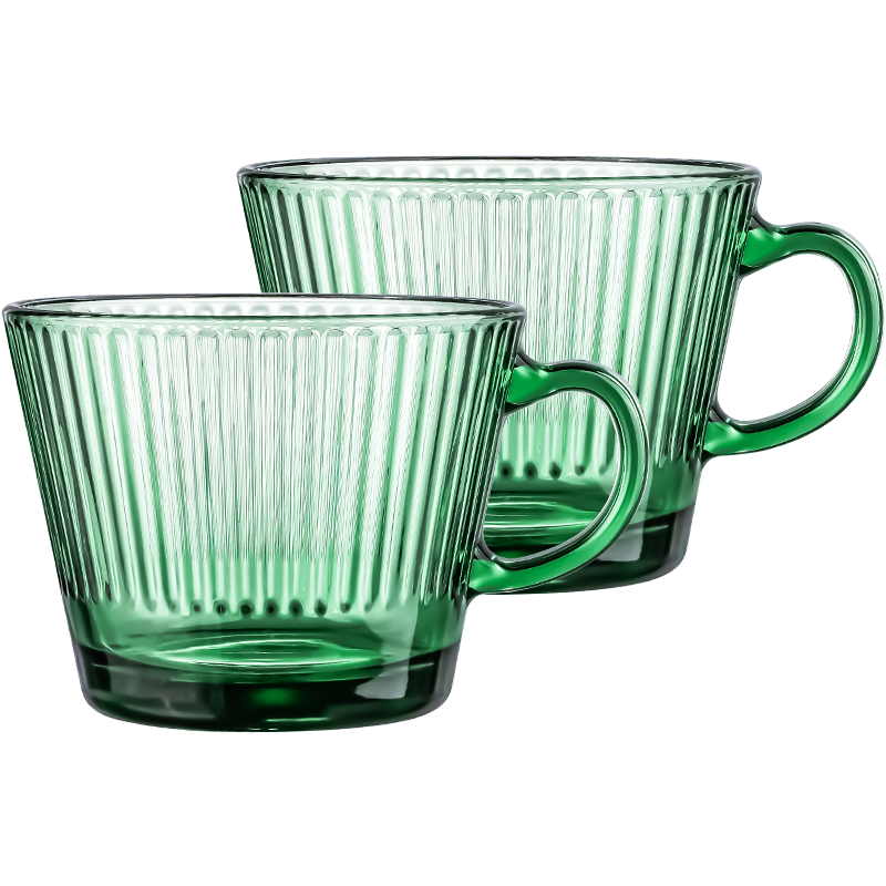 乐唯诗 墨绿牛奶杯两件套 MLNB/L2 400ml*2只 绿色（单位：套）